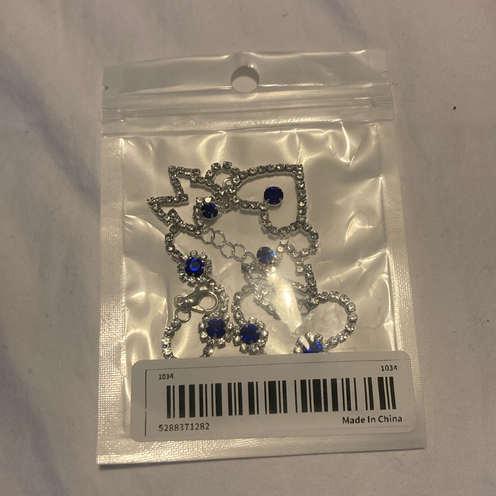 Sparkly heart and bow/butterfly anklet